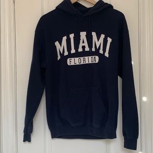Miami Florida navy blue hoodie